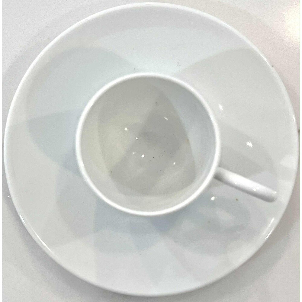 One Bernardaud Espresso Cup & Saucer Fusion Bla White 2 Oz Hard to Find - Picture 4 of 6